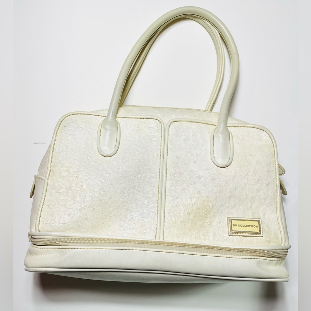 DV Collection White Top Handle Leather Satchel Hand Bag Designer for Women’s